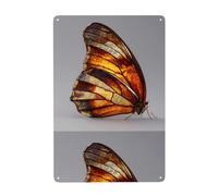 Acbnsll Golden spotted butterfly Printed Tin decorative painting 8x12in Made of tinplate, wear-resistant and durable