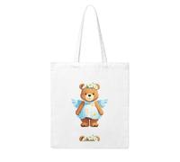Acbnsll Kind Angel Bear Printing Woman Canvas Tote Bag Strong and durable for traveling, shopping, Daily One Size