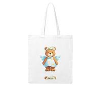 Acbnsll Kind Angel Bear Printing Woman Canvas Tote Bag Strong and durable for traveling, shopping, Daily One Size