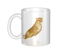 Acbnsll Leopard on the moon Printed mug ceramic Mugs for cappuccino, latte, cereal, yogurt, milk, hot or cold drinks Micro-wave oven