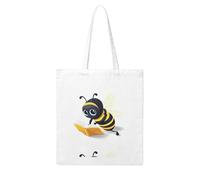 Acbnsll Little bee reading a book Printing Woman Canvas Tote Bag Strong and durable for traveling, shopping, Daily One Size