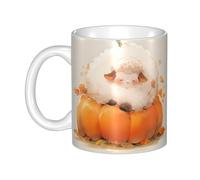 Acbnsll Little fat sheep on the pumpkin Printed mug ceramic Mugs for cappuccino, latte, cereal, yogurt, milk, hot or cold drinks Micro-wave oven