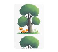 Acbnsll Little fox behind the tree Printed Tin decorative painting 8x12in Made of tinplate, wear-resistant and durable