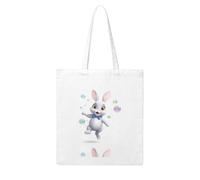 Acbnsll Little gray rabbit chasing bubbles Printing Woman Canvas Tote Bag Strong and durable for traveling, shopping, Daily One Size