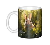 Acbnsll Little rabbit in the grass Printed mug ceramic Mugs for cappuccino, latte, cereal, yogurt, milk, hot or cold drinks Micro-wave oven