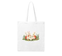 Acbnsll Little rabbits having dinner in the garden Printing Woman Canvas Tote Bag Strong and durable for traveling, shopping, Daily One Size