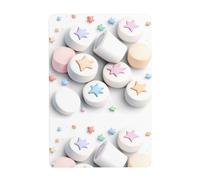 Acbnsll Marshmallows decorated with stars Printed Tin decorative painting 8x12in Made of tinplate, wear-resistant and durable