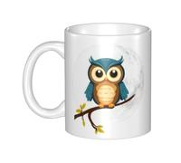 Acbnsll Owl on the moon Printed mug ceramic Mugs for cappuccino, latte, cereal, yogurt, milk, hot or cold drinks Micro-wave oven