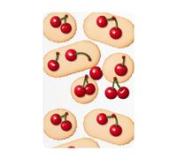 Acbnsll Red cherry on cookies Printed Tin decorative painting 8x12in Made of tinplate, wear-resistant and durable