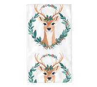 Acbnsll Sika Deer Wearing a Wreath Printed Towel Towels 27.5x16in Skin-Friendly Absorbent Fluffy and Soft for Bathroom, Beach, Outdoors