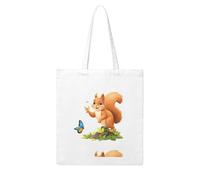 Acbnsll Squirrel chasing butterflies Printing Woman Canvas Tote Bag Strong and durable for traveling, shopping, Daily One Size