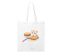 Acbnsll The little cat seeing the delicious food Printing Woman Canvas Tote Bag Strong and durable for traveling, shopping, Daily One Size
