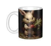 Acbnsll The little rabbit pulls the radish Printed mug ceramic Mugs for cappuccino, latte, cereal, yogurt, milk, hot or cold drinks Micro-wave oven