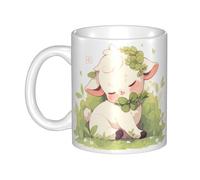 Acbnsll The shy little sheep Printed mug ceramic Mugs for cappuccino, latte, cereal, yogurt, milk, hot or cold drinks Micro-wave oven