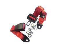 ACC Parts Adjustable Red Lap Seat Belt - Compatible with Wheelchair & Mobility Scooter - Max Length 153cm - Easy Release Push Button Buckle with Bolts, Nuts & 21mm Stainless Steel Tongue