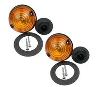 ACC Parts Front Indicator Lamp Compatible with Land Rover Defender 90 110 1994-2016 - AMBER LENS - OEM AMR6513 LR048188G XBD500040-2 PIECE SET