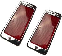 ACC Parts Reflector Set Compatible with MG, Triumph, Austin, Morris - Lucas Style Rear Reflectors - Red Lens with Chrome Trim - OEM LAB741 RER22 L841 90608223 BCA4568 - 2-Piece Pair