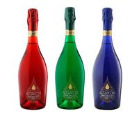 Accademia Prosecco Collection of 3 By Easy Wine Shop. Red, Blue and Green