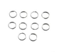 Accarugty 10 Pcs 8mm Manganese Steel Split Rings, Heavy Duty Flat Keychain | Smooth Edge Metal Key Holder Rings For Keys Ornaments Accessories,silver Black Manganese Steel Split Rings,