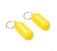Accarugty 2 Pack Floating Keychain, Buoyant Key Ring, For Boating Kayaking Rafting, ABS Water Safety Float, With High Visibility Design(Yellow)