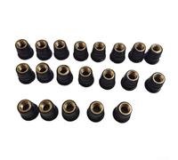 Accarugty 20Pcs M6 Rubber Brass Well Nuts, Motorcycle Windscreen Fairing Fasteners For Upper Side Lower Tail Panels, for atv Body Trim Bumper Fender Secure Kit Black