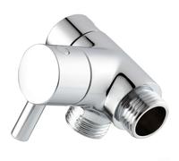 Accarugty 3 Way Shower Diverter Valve G1/2 Brass T-Adapter Splitter, For H&held & Fixed Head, Brushed Silver Black(Silver)