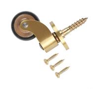 Accarugty 360 Degree Solid Brass Caster Wheel, Quiet Bearing For Smooth Mobility, Duty Metal Construction, Gold And Black Finish, For Sofa(T4926)