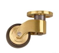 Accarugty 360 Degree Solid Brass Caster Wheel, Quiet Bearing For Smooth Mobility, Duty Metal Construction, Gold And Black Finish, For Sofa(T4925)