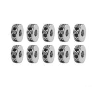 Accarugty 8mm Micro- Pave Cubic Zirconia Discs, Flat Round Brass