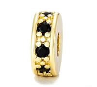 Accarugty 8mm Micro- Pave Cubic Zirconia Discs, Flat Round Brass