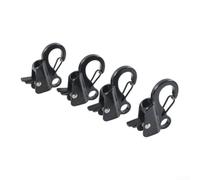 Accarugty Boat Docking Hooks 316 Stainless Steel Marine Fender- Clips Adjustable Sliding Anchor for Yacht Pontoon Rope 3/8 to 5/8 Inch Black 4 Pack(4)