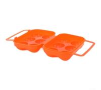 Accarugty Camping Egg Container, 6 Compartment Foldable Designed, Shockproof PP Plastic Storage Box With Secure Clasp For Outdoor Hiking Travel Picnic, Orange Blue(red)