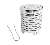 Accarugty Camping Stove Heater Cover, Stainless Steel Tent Warming Shell With Anti-Scald Handle, Double-Layer Heat Transfer Design For Outdoor Backpacking Hiking Fishing, Silver