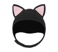 Accarugty Cat Ear Swim Cap, Warm Rubber Diving Hat With Ventilation Holes, Adjustable 45-67cm Headgear For Women Men Scuba Snorkeling Surfing Open Water Swimming