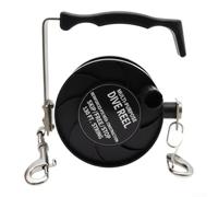 Accarugty Cave- Diving Reel, Scuba Dive Reel Handle, Underwater Safety Reel, Drift- Diving Line Deploy, Nylon Dive Guide Rope, Technical, SMB Spool Guide Line(150ft Black)