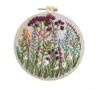 Accarugty Floral Embroidery Starter Set Cross Stitch Kit for