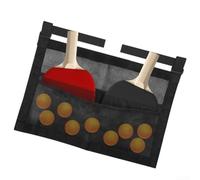 Accarugty Hanging Mesh Storage Bag for Table Tennis Rackets and Balls, Ping- Pong Paddle Holder with Transparent View and 360 Degree Ventilation, Space Saving