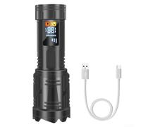 Accarugty High Power Rechargeable Flashlight 500m Range, Adjustable Zoom, 4 Light Modes, USB-C Charging, LED Indicator, Aluminum, For Outdoor Use