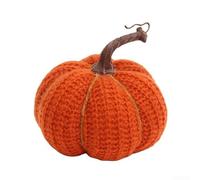 Accarugty Knitted-Fabric Pumpkin Ornament Set - PP Cotton Filled Handmade Autumn Fall Decor For Halloween, Harvest Festival & Thanksgiving Tabletop Or Shelf Display(1 Large)