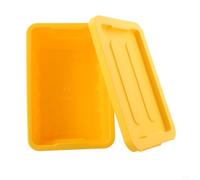 Accarugty Large Capacity Stacking Storage Bins With Lids, Lasting PP Plastic For Vertical Organisation, Ideal For Camping, Car Boot & Household Sundries(Small size Mango yellow)