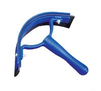 Accarugty Plastic Horse Sweat Scraper with Flexible Rubber Blade - Ergonomic Grooming Tool for Horses, Cows & Donkeys - 18.5 x 22 cm, 300g(BLUE)