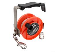 Accarugty Scuba Diving Handheld Reel, 316 Stainless-Steel Handle With Nylon Grip, SKIP FREE STOP Modes For Cave for drift Diving SMB Guide Lines 150 290FT(290 ft Orange-red)