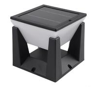 Accarugty Solar Bollard Light Outdoor, Led Path Light With 3000Mah Battery, Ip65 Waterproof Garden Decor For Patio Deck Fence, Warm White 3000K, Easy Install Mounting Kit Included(150 * 150 * 145mm)