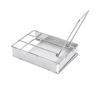 Accarugty Stainless Steel Camping Bread Toaster,Portable Toast Rack For Outdoor Grill,Lightweight Hiking Breakfast Cookware With Foldable Handle For Picnic