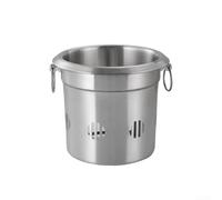 Accarugty Stainless Steel Korean Style Outdoor Hot Pot With Integrated Fuel Stove For BBQ Skewers And Windproof Design Suitable For Boiling And Grilling(sliver-19CM)