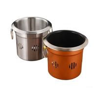 Accarugty Stainless Steel Korean Style Outdoor Hot Pot With Integrated Fuel Stove For BBQ Skewers And Windproof Design Suitable For Boiling And Grilling(gold-22CM)