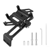 Accarugty Stem Mount Bicycle Phone Holder Aluminum Alloy Black | Lightweight aluminum alloy, 5-claw locking, shock absorption, fits 4.7-7 inch phones, stem mount design(Black)
