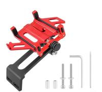 Accarugty Stem Mount Bicycle Phone Holder Aluminum Alloy Black | Lightweight aluminum alloy, 5-claw locking, shock absorption, fits 4.7-7 inch phones, stem mount design(Red)