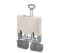 Accarugty Trolley On Wheels Storage Bag, Folding Camping Trolley Cart Cover With Handle, Utility Cart Cover For Outdoor,Adjustable Bottom Drawstring Lock Water Resistant(White)