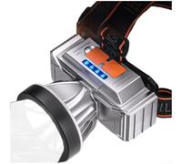 Accarugty USB Rechargeable LED Headlamp 600mAh, Lightweight Splash-Proof Lamp With 2 Modes, For Outdoor Camping Hiking Fishing, Long Range Beam 200m(B)